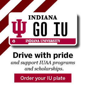 Digital ad promoting the sale of IU license plates.