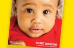 Close up of IU Alumni Magazine cover featuring a baby's face and the headline "The next generation."